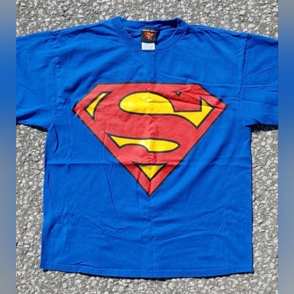 Y2K 2004 DC Comics Superman Logo Print T-Shirt Size (L) - Picture 2 of 5